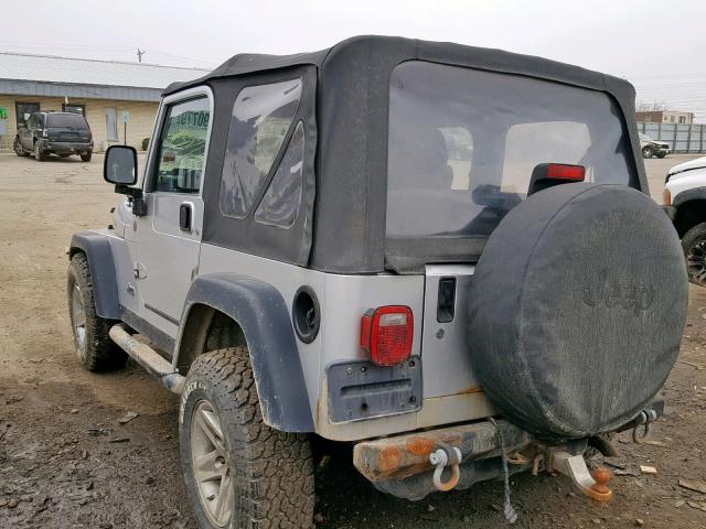 1J4FA69S74P726962 - 2004 JEEP WRANGLER / SILVER photo 3