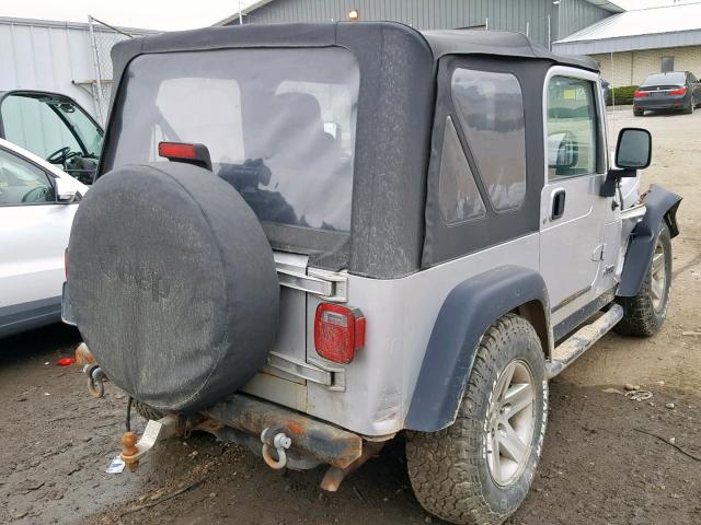 1J4FA69S74P726962 - 2004 JEEP WRANGLER / SILVER photo 4