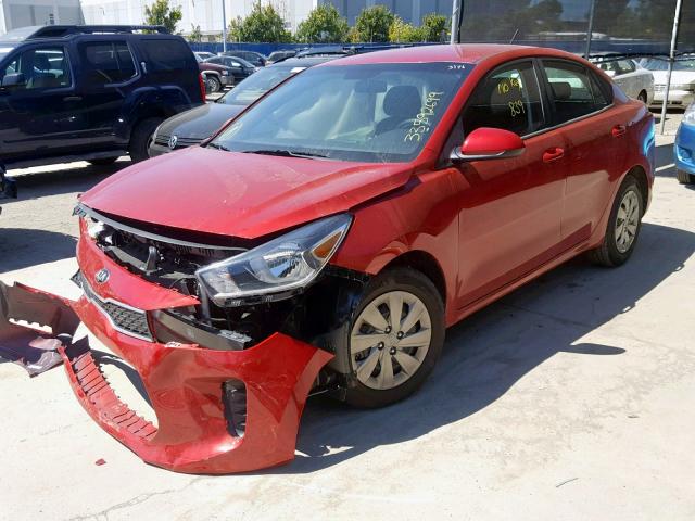 3KPA24AB3KE203853 - 2019 KIA RIO S RED photo 2