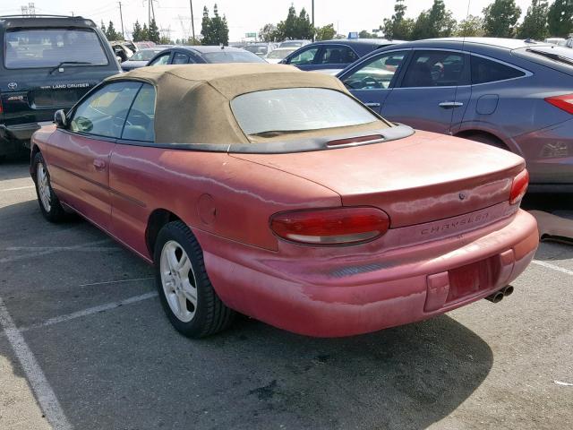 3C3EL55H0TT311609 - 1996 CHRYSLER SEBRING JX RED photo 3