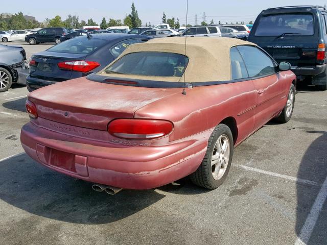 3C3EL55H0TT311609 - 1996 CHRYSLER SEBRING JX RED photo 4