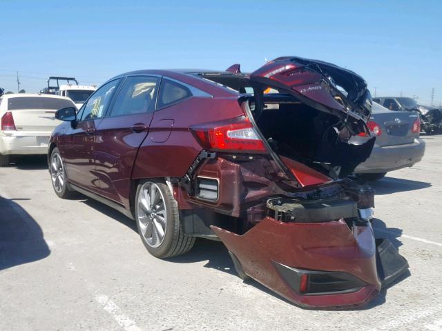 JHMZC5F3XJC013964 - 2018 HONDA CLARITY TO RED photo 3