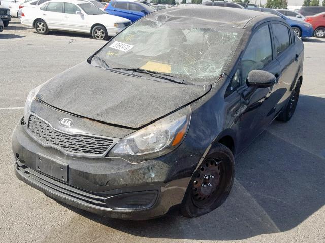 KNADM4A33F6528737 - 2015 KIA RIO LX BLACK photo 2