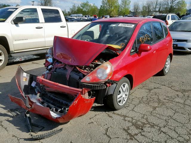 JHMGD37438S048054 - 2008 HONDA FIT RED photo 2