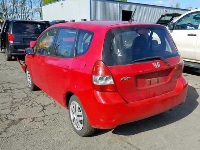 JHMGD37438S048054 - 2008 HONDA FIT RED photo 3