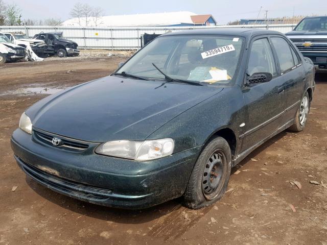 2T1BR12E2YC320483 - 2000 TOYOTA COROLLA VE GREEN photo 2