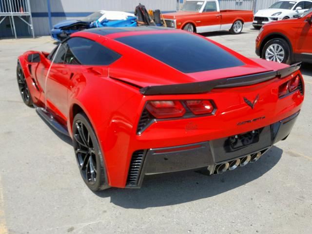 1G1YY2D75H5106630 - 2017 CHEVROLET CORVETTE G RED photo 3