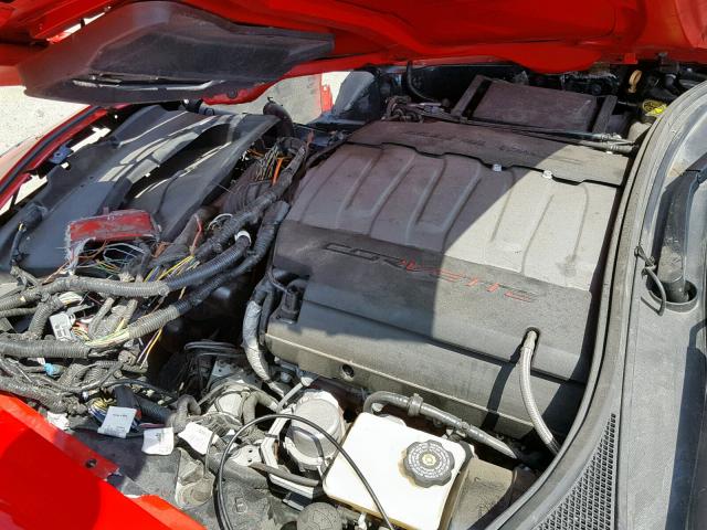 1G1YY2D75H5106630 - 2017 CHEVROLET CORVETTE G RED photo 7