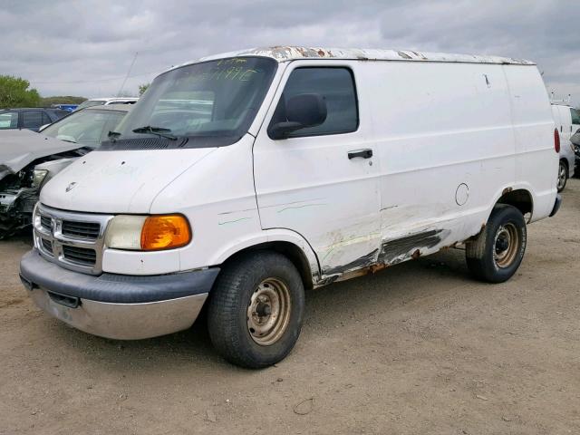 2B7HB11Y22K103719 - 2002 DODGE RAM VAN B1 WHITE photo 2