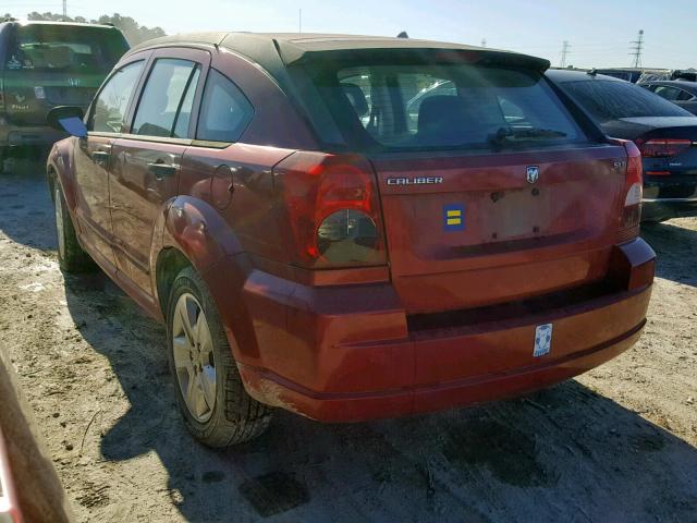 1B3HB48B77D340552 - 2007 DODGE CALIBER SX RED photo 3