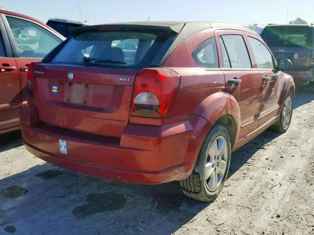 1B3HB48B77D340552 - 2007 DODGE CALIBER SX RED photo 4