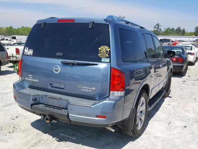 5N1BA0ND8AN609516 - 2010 NISSAN ARMADA SE BLUE photo 4