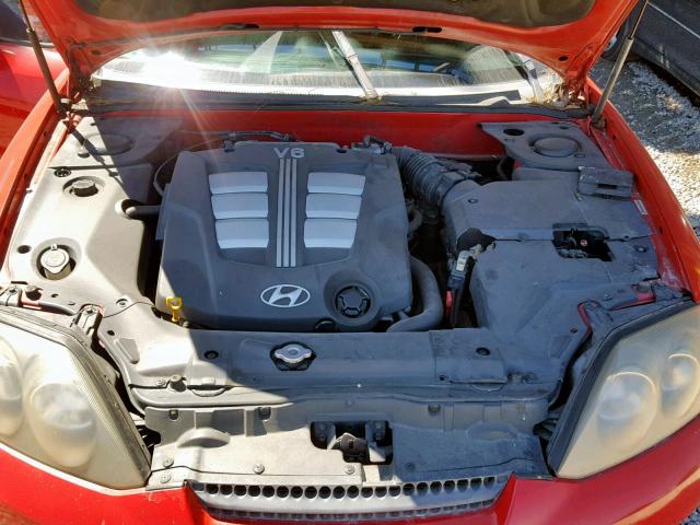 KMHHN65F53U098648 - 2003 HYUNDAI TIBURON GT RED photo 7