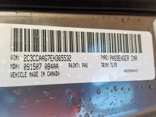 2C3CCAAG7EH365532 - 2014 CHRYSLER 300 GRAY photo 10