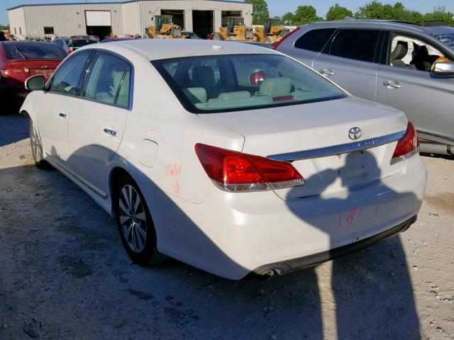 4T1BK3DB5BU394019 - 2011 TOYOTA AVALON BAS WHITE photo 3