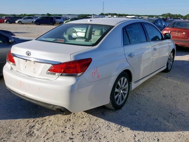 4T1BK3DB5BU394019 - 2011 TOYOTA AVALON BAS WHITE photo 4