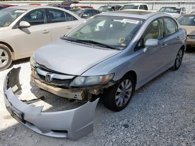 1HGFA16929L017785 - 2009 HONDA CIVIC EXL SILVER photo 2