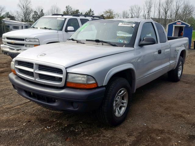 1D7HL12X43S330779 - 2003 DODGE DAKOTA SXT SILVER photo 2