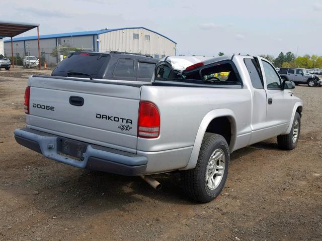 1D7HL12X43S330779 - 2003 DODGE DAKOTA SXT SILVER photo 4