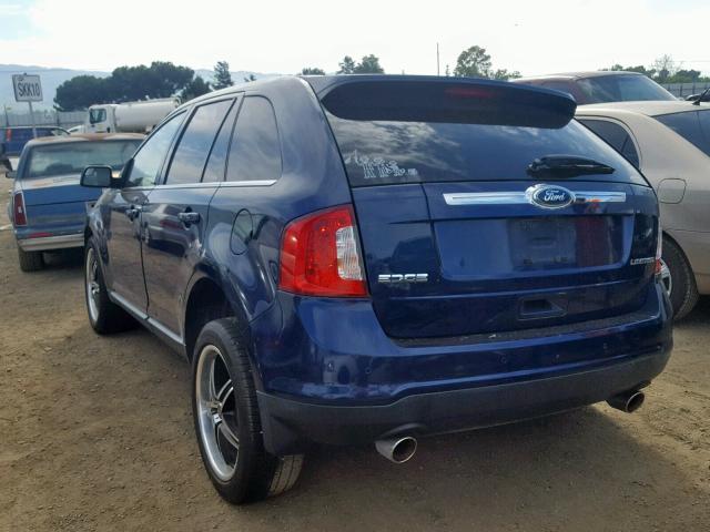 2FMDK3KC6CBA30560 - 2012 FORD EDGE LIMIT BLUE photo 3