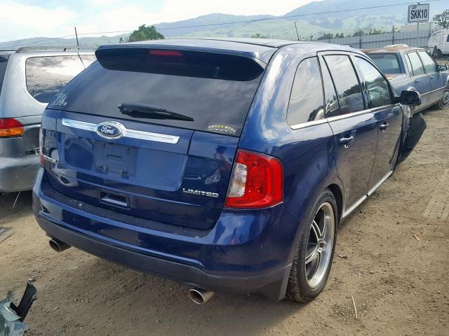 2FMDK3KC6CBA30560 - 2012 FORD EDGE LIMIT BLUE photo 4