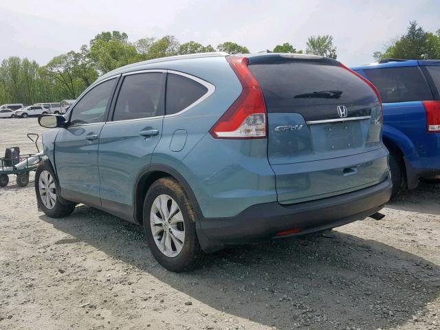 2HKRM3H7XEH551352 - 2014 HONDA CR-V EXL BLUE photo 3