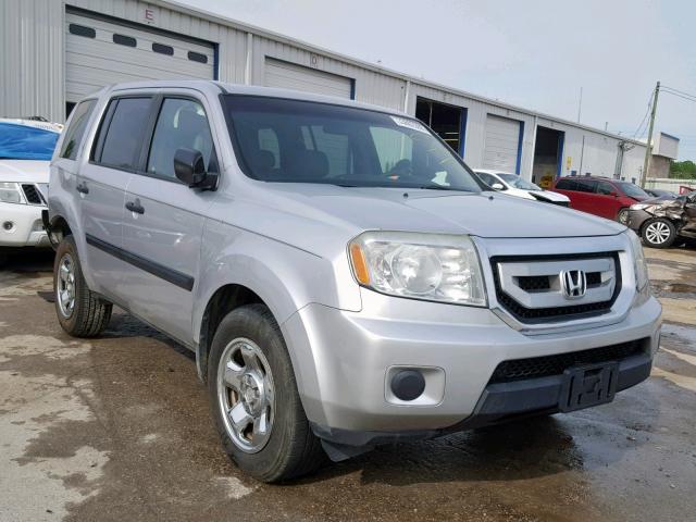 5FNYF3H23AB007360 - 2010 HONDA PILOT LX SILVER photo 1