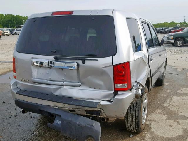 5FNYF3H23AB007360 - 2010 HONDA PILOT LX SILVER photo 4