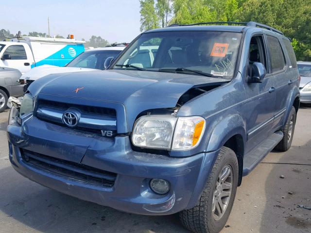 5TDBT48A25S239641 - 2005 TOYOTA SEQUOIA LI BLUE photo 2