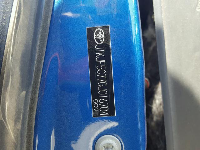 JTKJF5C77GJ016704 - 2016 TOYOTA SCION TC Mavi foto 9