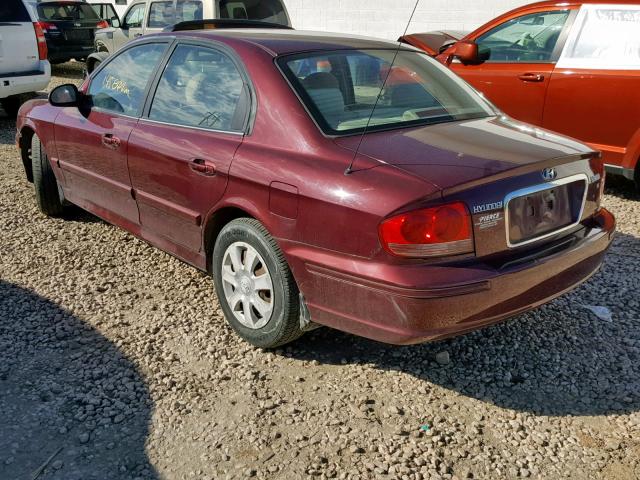 KMHWF25H25A192487 - 2005 HYUNDAI SONATA GL MAROON photo 3