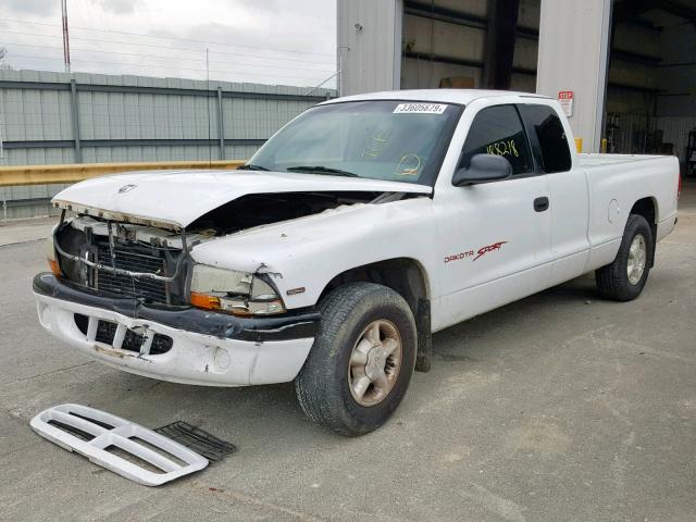 1B7FL22P1WS608176 - 1998 DODGE DAKOTA WHITE photo 2