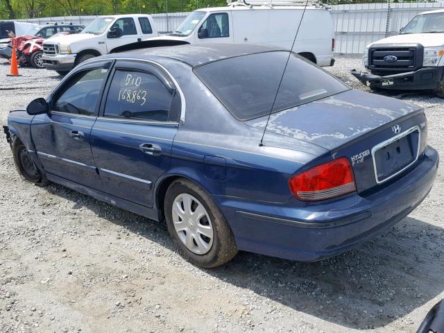 KMHWF25H35A155643 - 2005 HYUNDAI SONATA GL BLUE photo 3