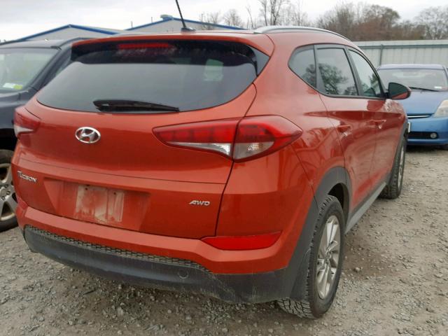 KM8J3CA40HU449709 - 2017 HYUNDAI TUCSON LIM ORANGE photo 4