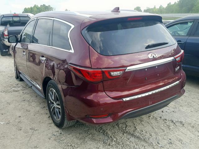 5N1DL0MNXKC518466 - 2019 INFINITI QX60 LUXE MAROON photo 3