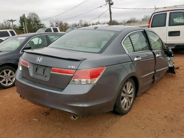 1HGCP3F82BA024886 - 2011 HONDA ACCORD EXL GRAY photo 4