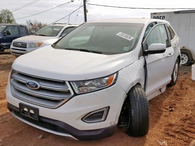 2FMPK4J98GBC33142 - 2016 FORD EDGE SEL WHITE photo 2