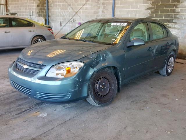 1G1AT58H197101452 - 2009 CHEVROLET COBALT LT GREEN photo 2