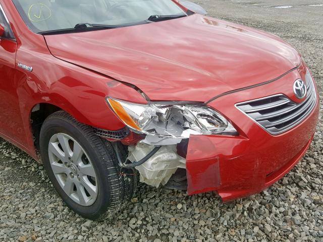 4T1BB46K18U060498 - 2008 TOYOTA CAMRY HYBR RED photo 9