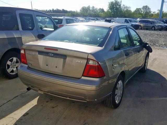 1FAFP34N85W184322 - 2005 FORD FOCUS ZX4 TAN photo 4