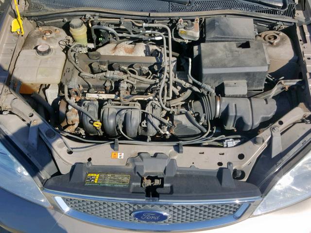 1FAFP34N85W184322 - 2005 FORD FOCUS ZX4 TAN photo 7