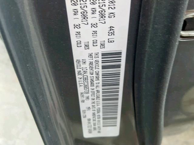 1C4NJCBB2CD665739 - 2012 JEEP COMPASS SP Сұр фото 10