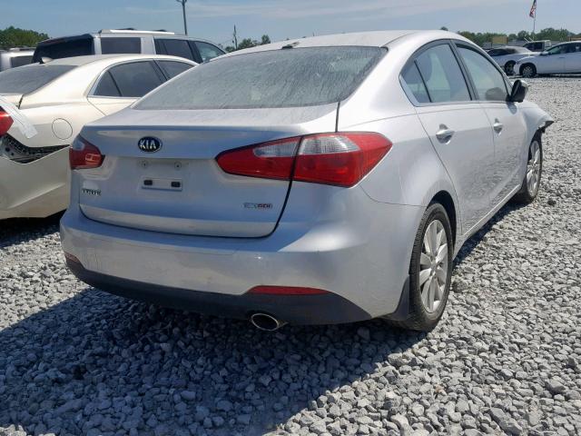 KNAFX4A8XF5261307 - 2015 KIA FORTE EX SILVER photo 4