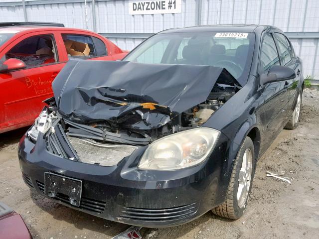 1G1AT58H897164032 - 2009 CHEVROLET COBALT LT BLACK photo 2