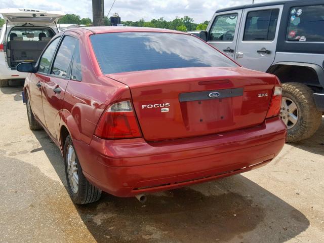 1FAFP34N95W221488 - 2005 FORD FOCUS ZX4 RED photo 3