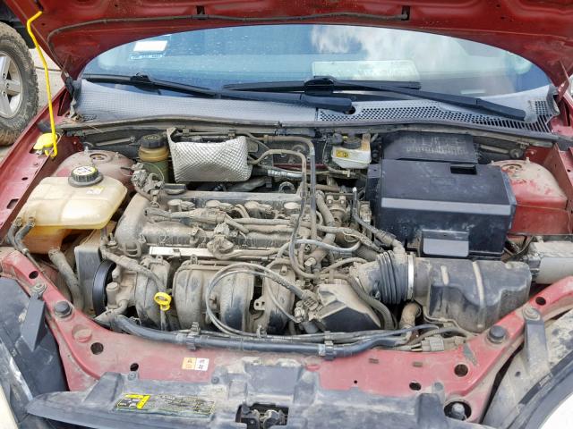 1FAFP34N95W221488 - 2005 FORD FOCUS ZX4 RED photo 7