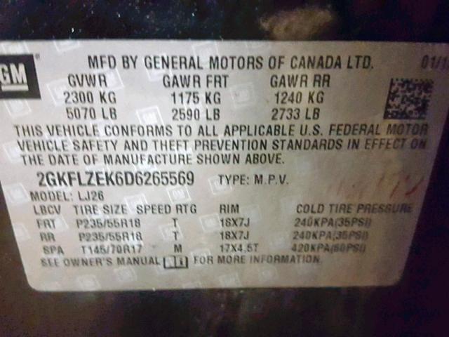 2GKFLZEK6D6265569 - 2013 GMC TERRAIN DE BLACK photo 10