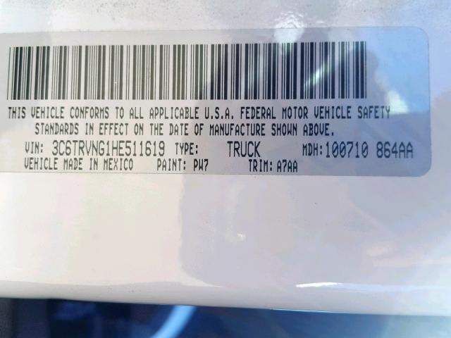 3C6TRVNG1HE511619 - 2017 RAM PROMASTER 白色 照片 10