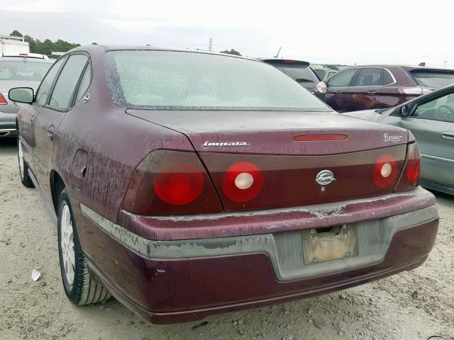 2G1WF52E649124549 - 2004 CHEVROLET IMPALA PURPLE photo 3