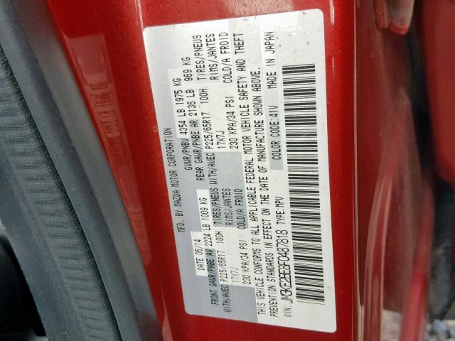 JM3KE2BE8F0487818 - 2015 MAZDA CX-5 SPORT RED photo 10